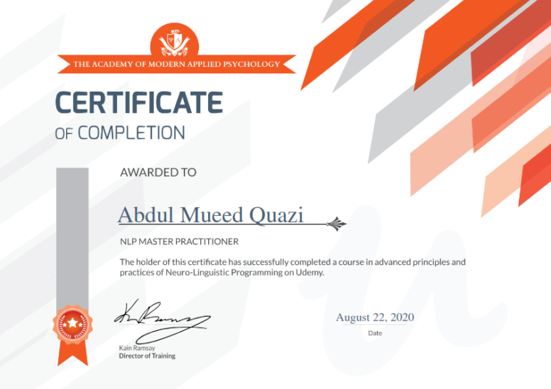About Us 6 NLP Master Practitioner Certificate